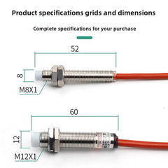 Economical M12/M18/M30 high-temperature resistant 200-degree proximity switch sensor, DC three-wire waterproof and oil-resistant metal