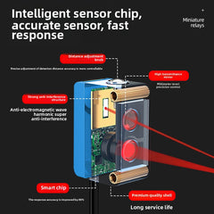The store strongly recommends the square photoelectric switch with adjustable diffuse reflection, adjustable distance, background object sensing detection and red laser sensor, which offers the best cost performance