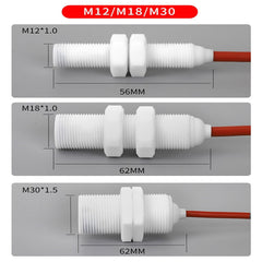 Economical acid and alkali resistant and corrosion-resistant Teflon M8, M12, M18, M30 proximity switches are waterproof and high-temperature resistant. Three-wire and two-wire proximity switches can withstand temperatures up to 300° C