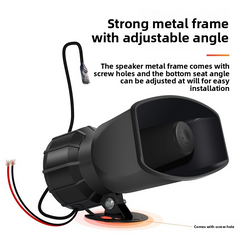 12V car and motorcycle loudspeaker, 24V truck horn alarm loudspeaker with multi-tone and multi-functional voice prompt