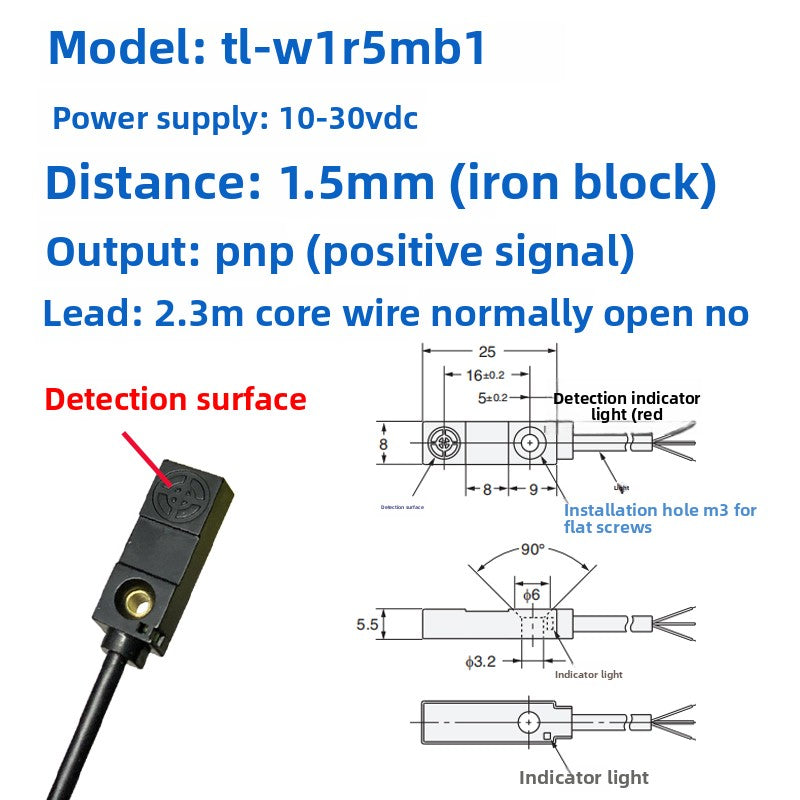 Inductive metal proximity switches TL-W3MC1/TL-W3MB11/W3MC2/W3MB2/NPN PNP three-wire