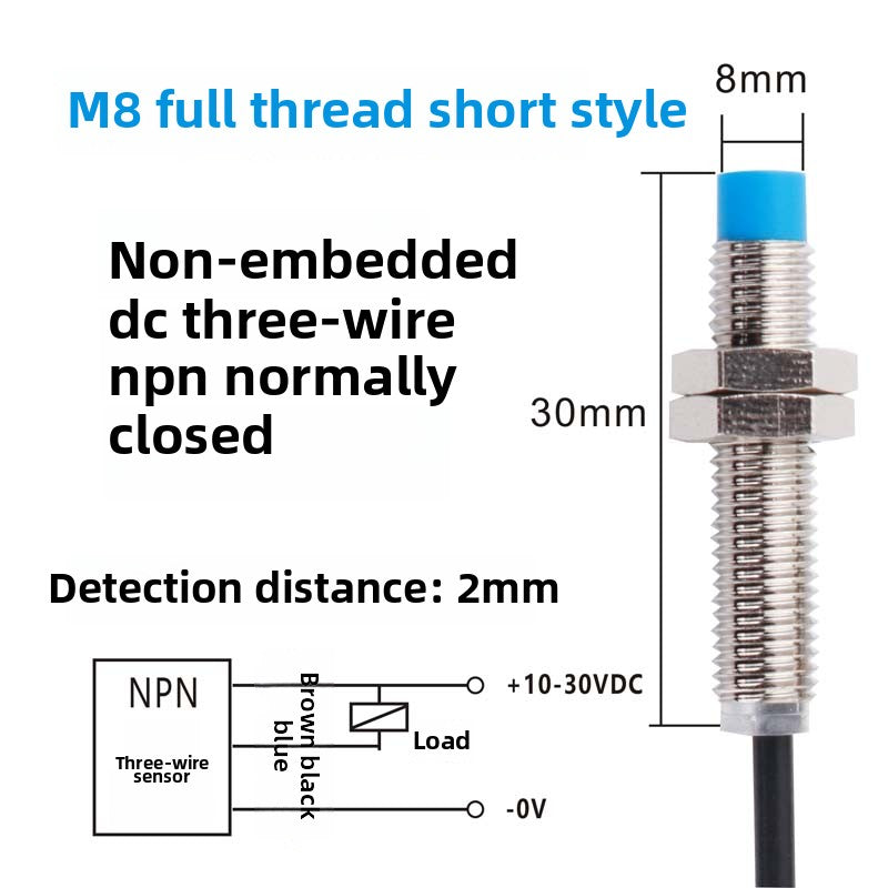 m8 proximity switch elbow sensor npnp human body induced voltage detection Two-wire normally open DC inductive type