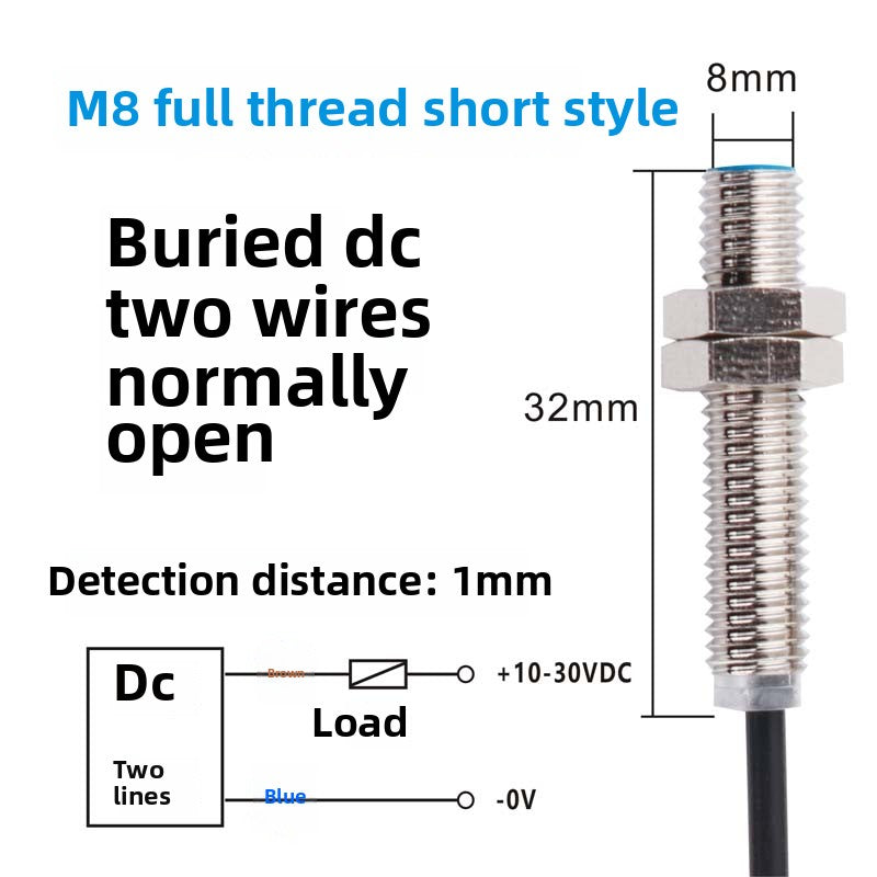 m8 proximity switch elbow sensor npnp human body induced voltage detection Two-wire normally open DC inductive type