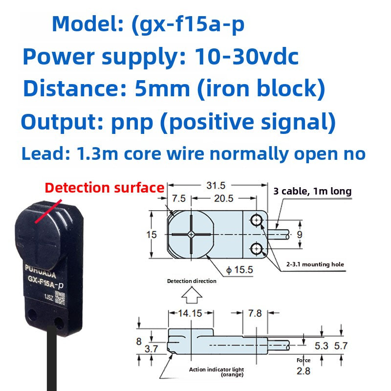 Inductive metal proximity switches TL-W3MC1/TL-W3MB11/W3MC2/W3MB2/NPN PNP three-wire