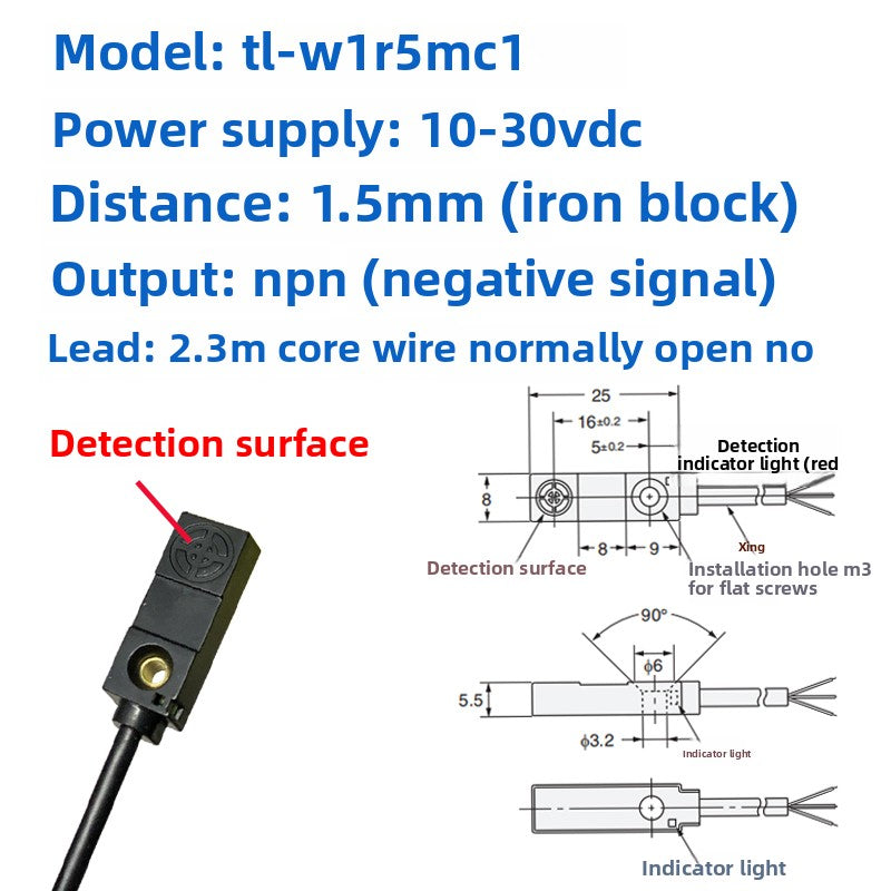 Inductive metal proximity switches TL-W3MC1/TL-W3MB11/W3MC2/W3MB2/NPN PNP three-wire